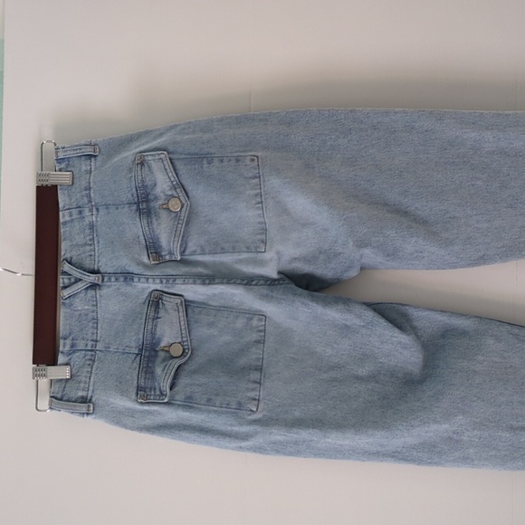 Veronica Beard Arya Exposed Button Fly Straight Leg Blue High-Waisted Jeans Sz26 - Picture 6 of 10